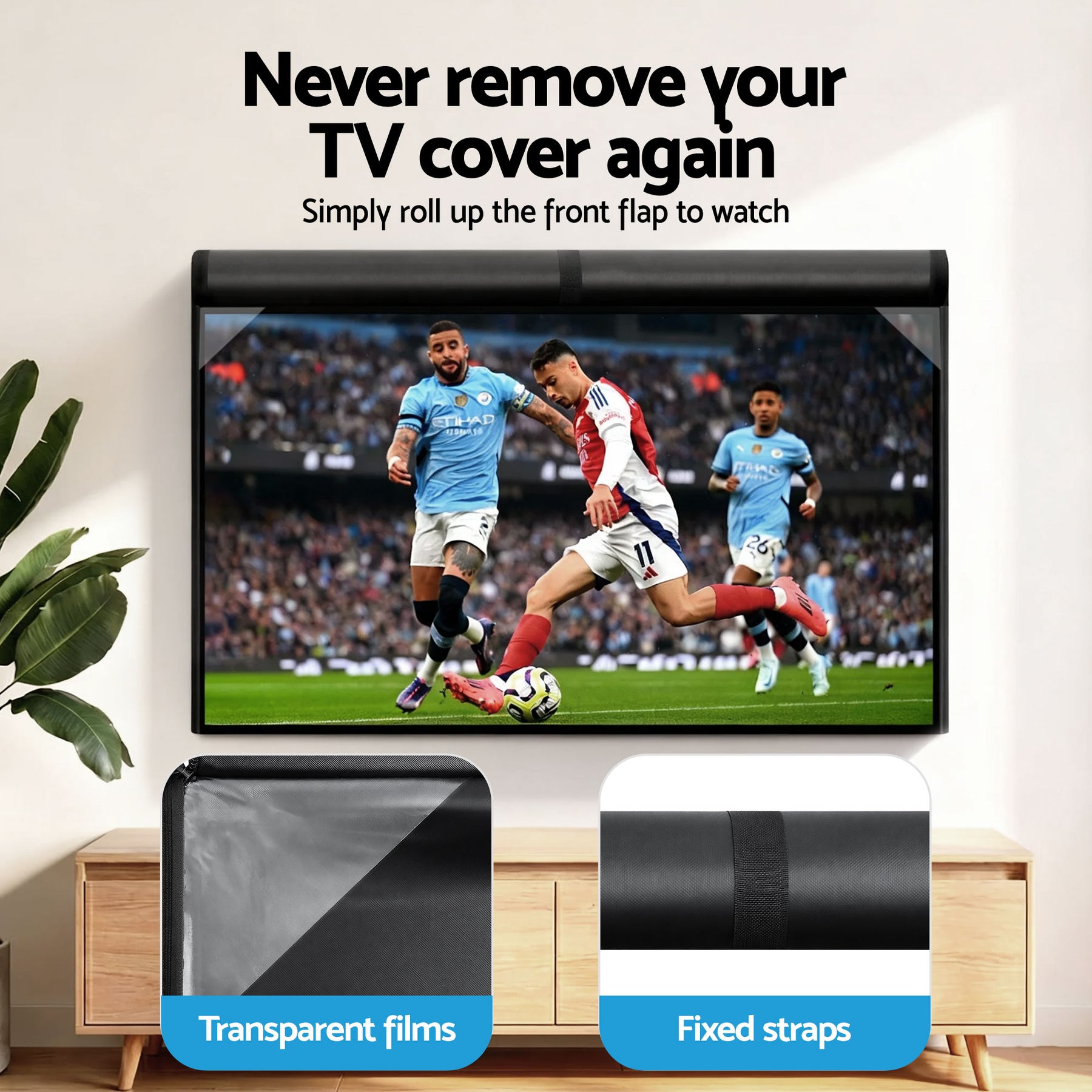 Artiss Waterproof Outdoor TV Cover for 55-58 Inch TVs - Black
