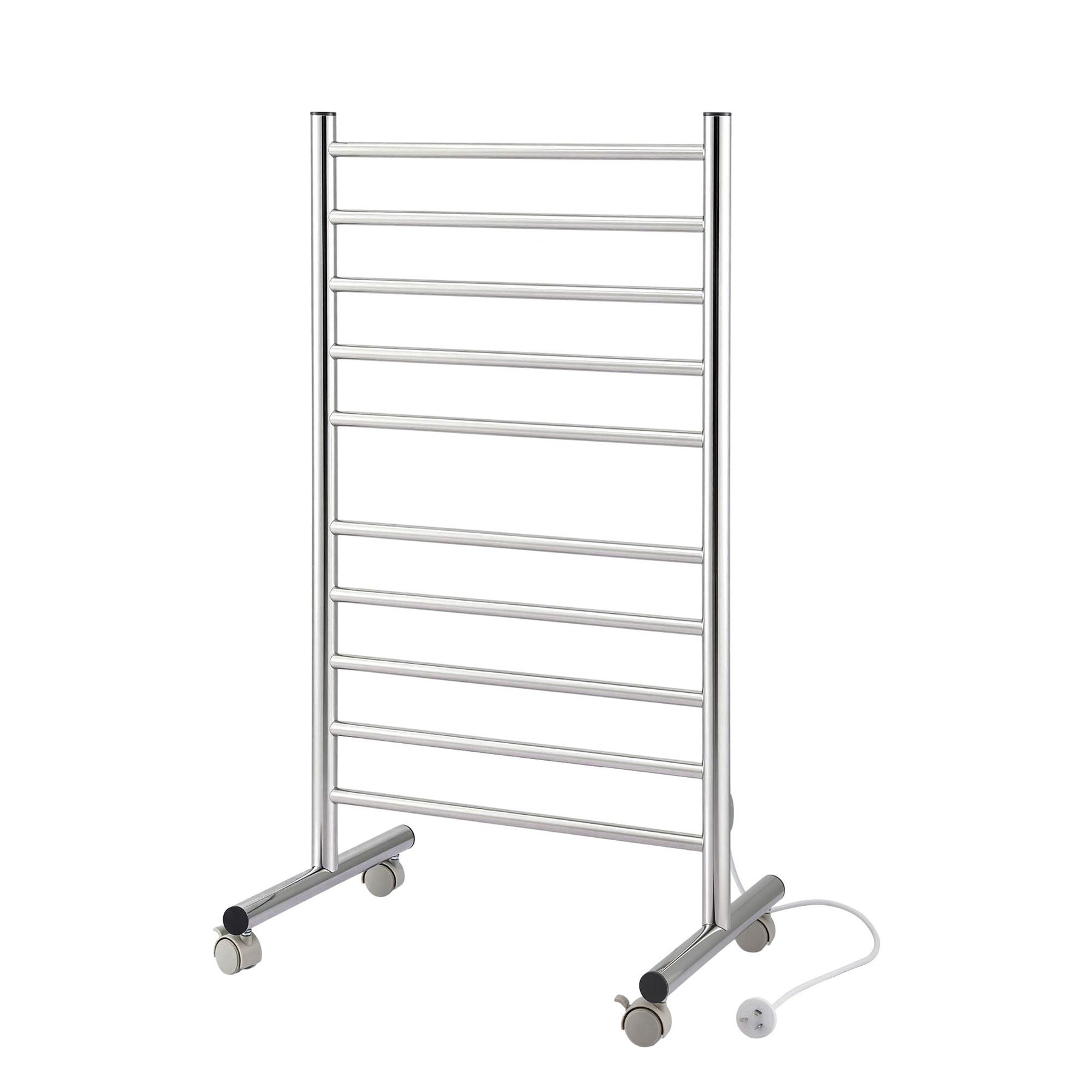 Devanti 10-Bar Freestanding Heated Towel Rail – 100W Stainless Steel, Fast Heating