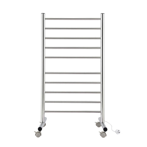 Devanti 10-Bar Freestanding Heated Towel Rail – 100W Stainless Steel, Fast Heating