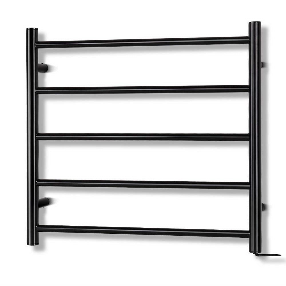 Devanti Heated Towel Rail Rack 5 Bars Wall Mounted, 40-50°C, Energy-Efficient - SuperSaverAU - view 1