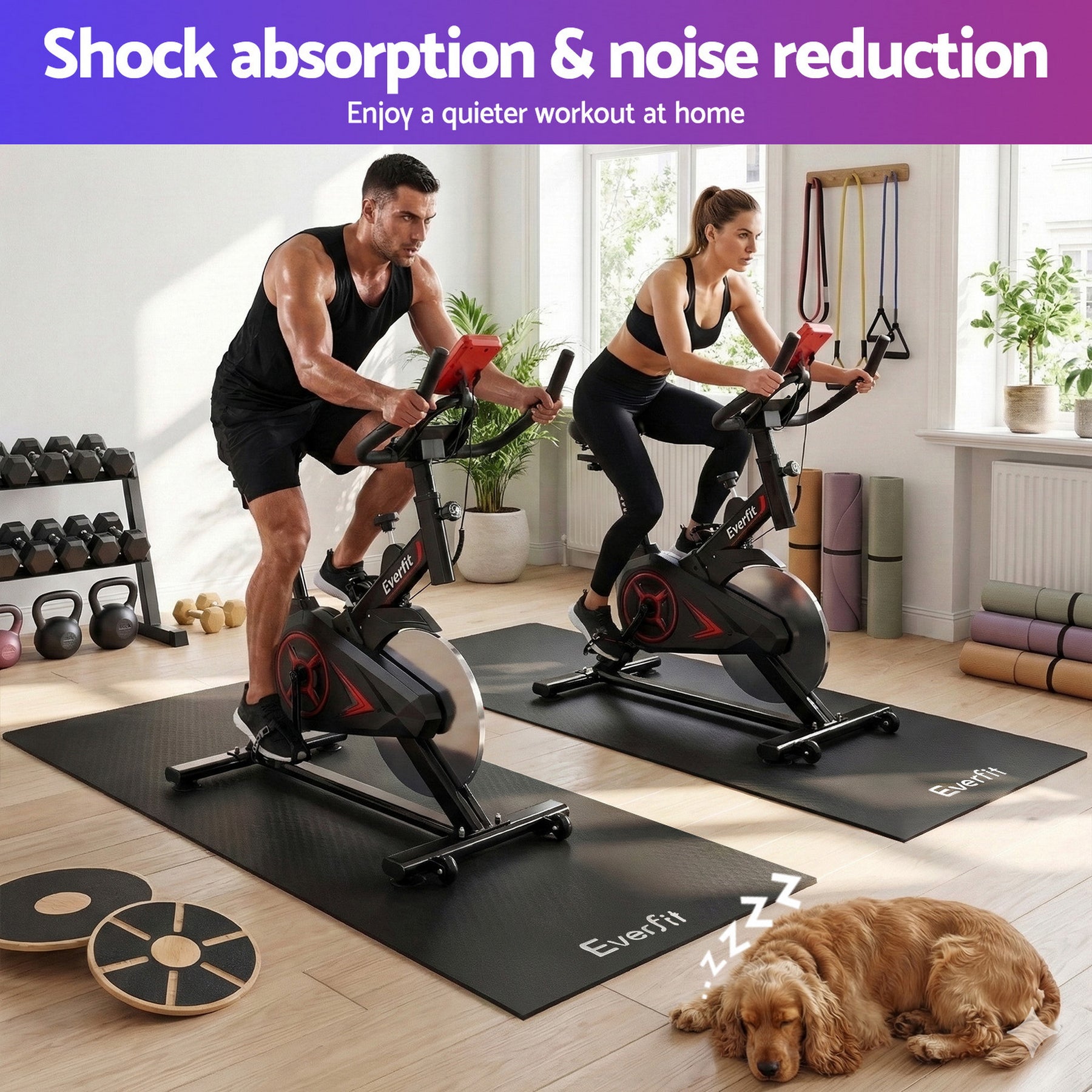 Everfit Black TPE Exercise Equipment Mat with Storage Bin - 180 x 80cm