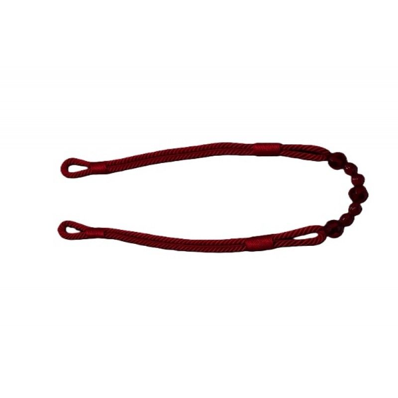 Premium Beaded Rope Curtain Tiebacks – Burgundy 2 Pack, 86cm