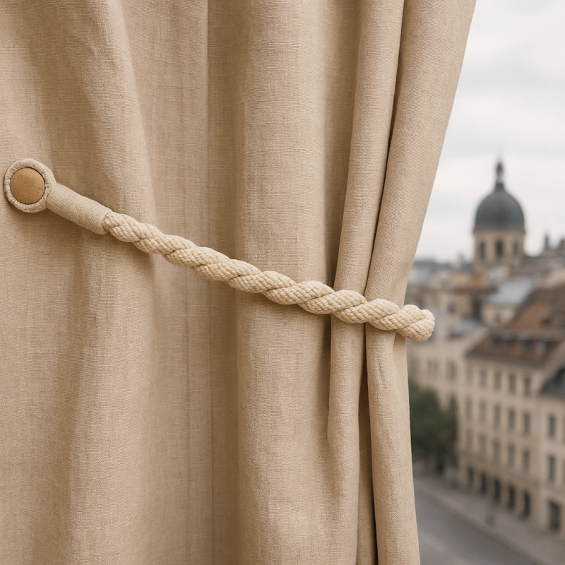 Magnetic Weaved Rope Tieback 750mm - Stylish Curtain Holder Made in Italy - SuperSaverAU - view 3