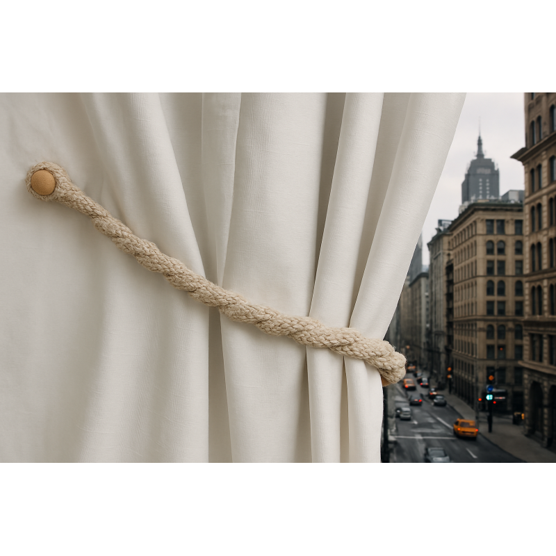 Magnetic Weaved Rope Tieback, 750mm, Stylish Curtain Holder, Made in Italy - SuperSaverAU - view 3