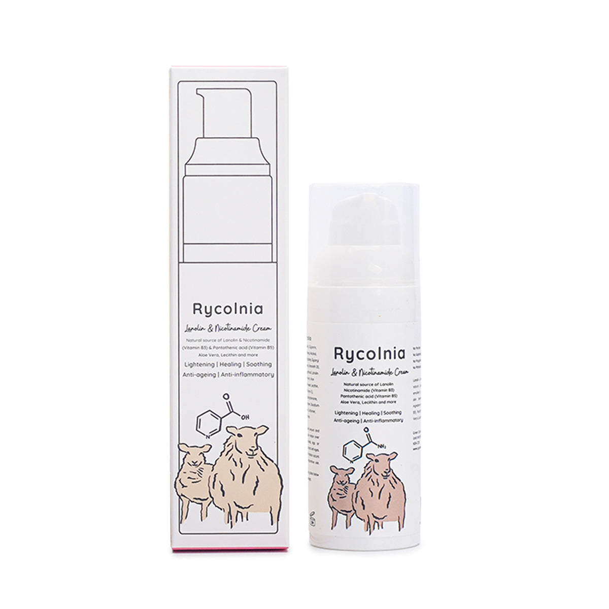 Rycolnia Lanolin & Nicotinamide Cream 50g - Brightening Formula - SuperSaverAU - view 1