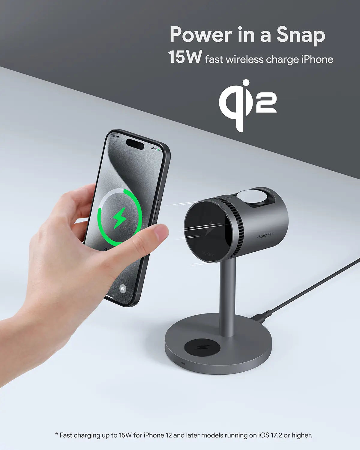 Aukey 3-in-1 Pro Magnetic Wireless Charging Station - Active Cooling - SuperSaverAU - view 5