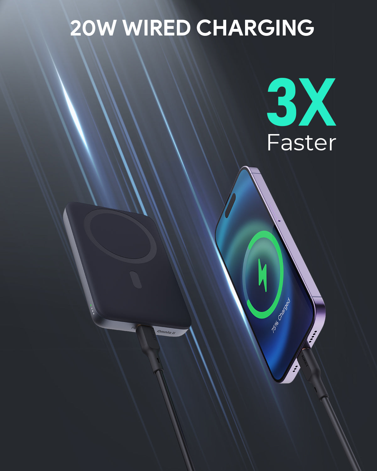 Aukey 6700mAh Magnetic Wireless Charging Power Bank - SuperSaverAU - view 4