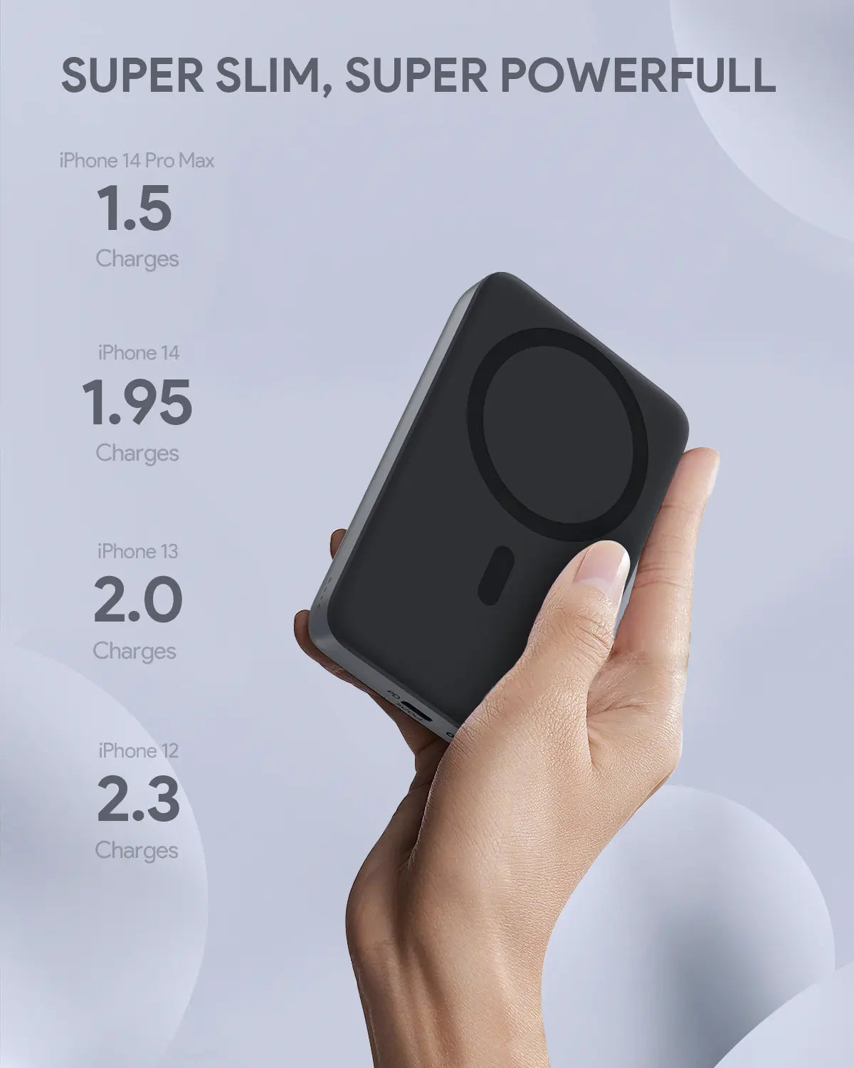 Aukey 10000mAh Magnetic Wireless Charging Power Bank - SuperSaverAU - view 9