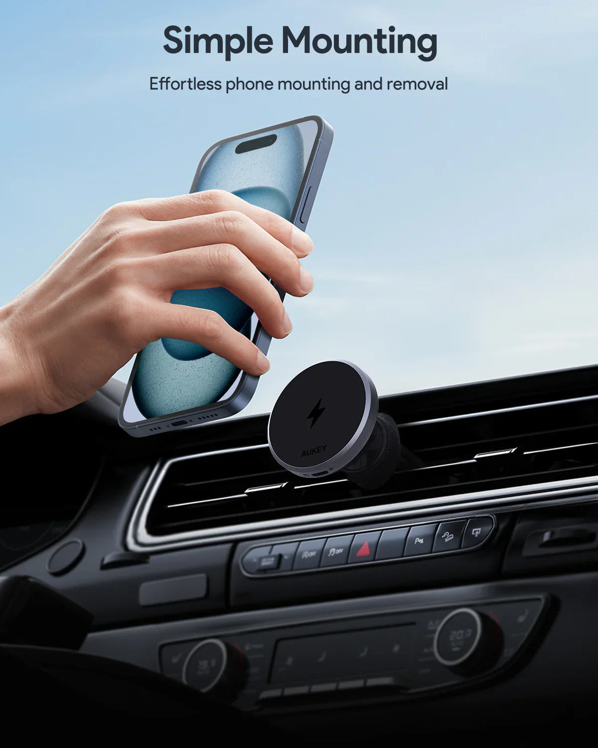 Aukey Magnetic Wireless Charging Car Phone Mount HD-MC13 - SuperSaverAU - view 10