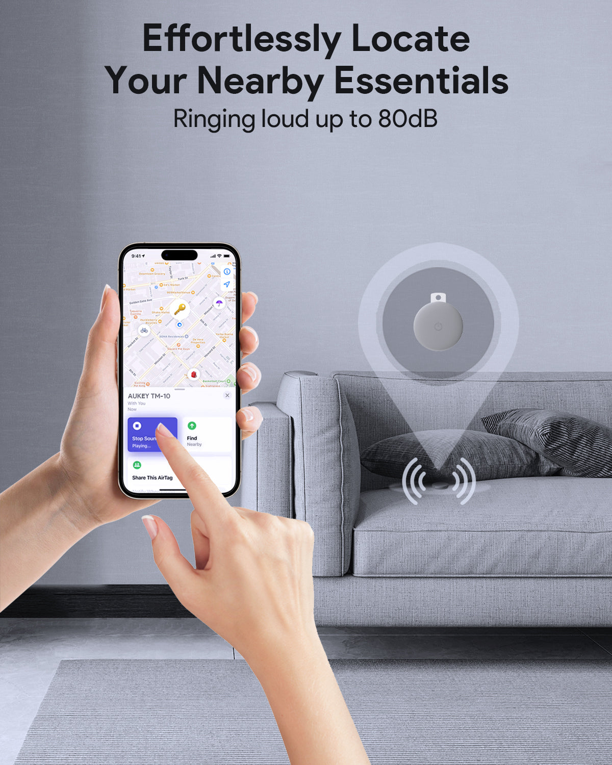 Aukey Track Mate 1 Bluetooth Tracker - Easy Item Location - SuperSaverAU - view 4