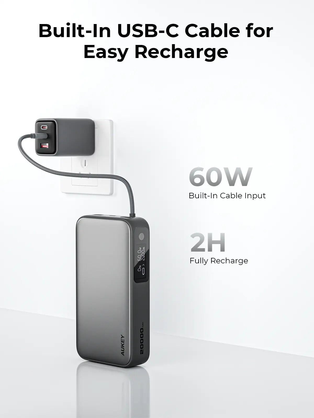 Aukey Spark Sling 20000 Power Bank with USB-C Cable PB-Y48