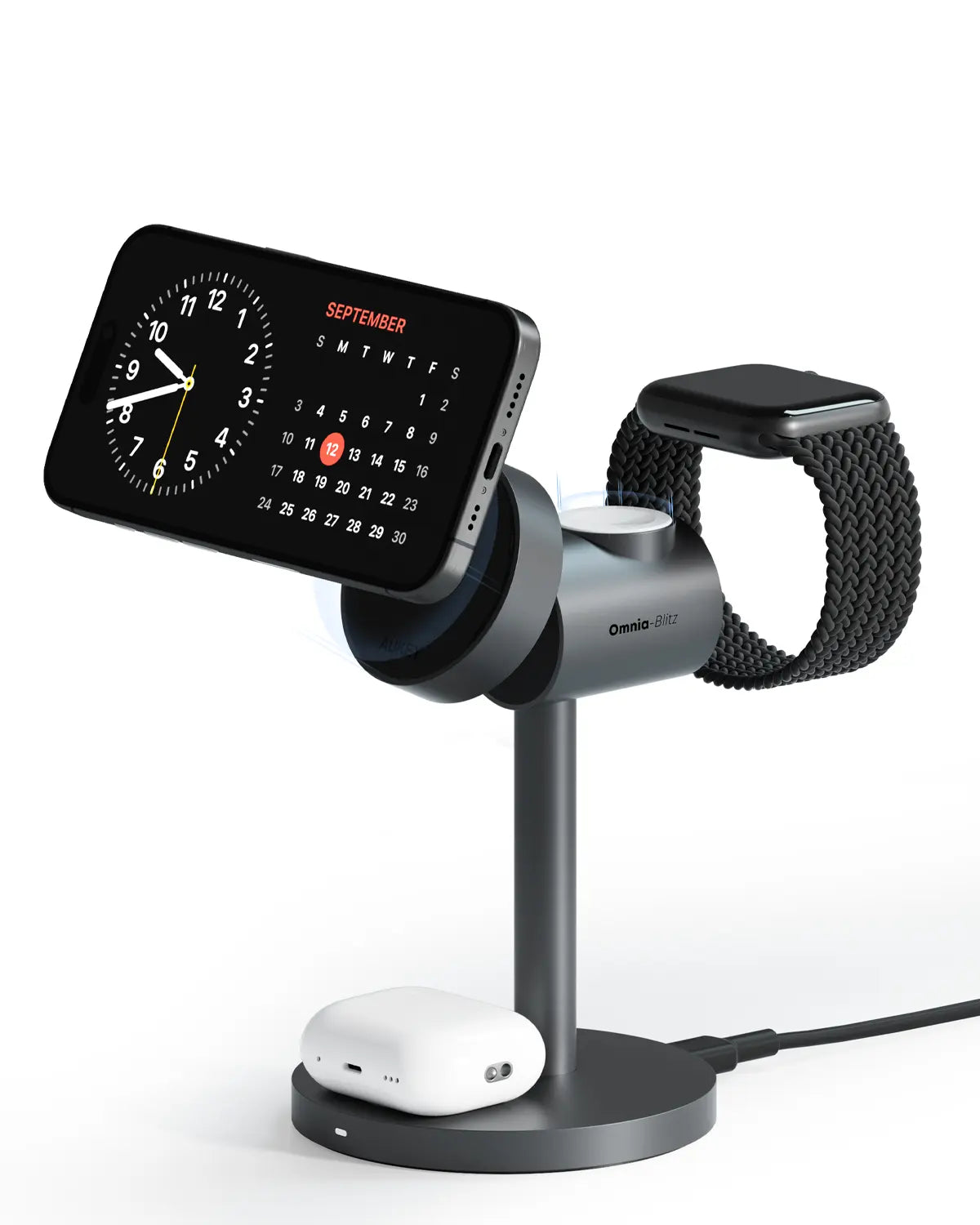 Aukey 3-in-1 Qi2 Magnetic Wireless Charging Station - Fast Charge - SuperSaverAU - view 2