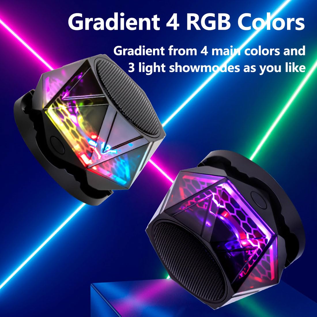 Premium Black Magnetic Bluetooth Speaker with RGB Light IPX7 Waterproof