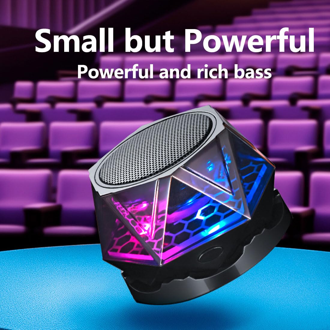 Premium Black Magnetic Bluetooth Speaker with RGB Light IPX7 Waterproof