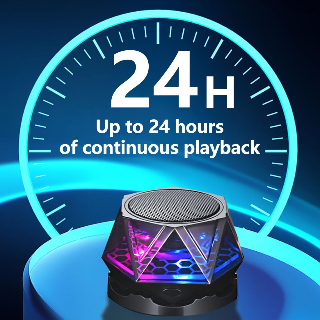 Premium Black Magnetic Bluetooth Speaker with RGB Light IPX7 Waterproof