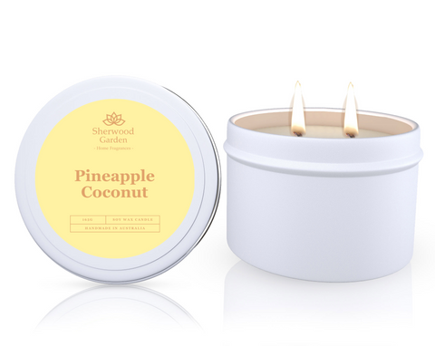Pineapple Coconut Soy Candle Tin 165g - Handmade, 25hrs+ Burn Time - SuperSaverAU - view 1