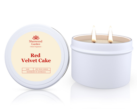 Red Velvet Cake Soy Candle Tin 165g - Handmade, 25hrs+ Burn Time - SuperSaverAU - view 1