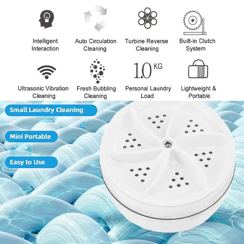 NNEOBA Mini Washing Machine - Portable USB Turbine Cleaner for Small Loads - SuperSaverAU - view 2