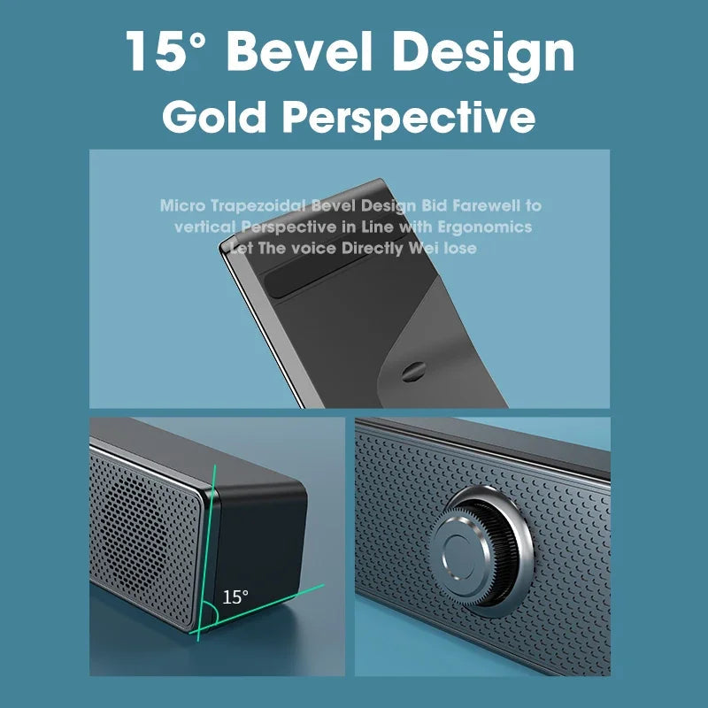 NNEOBA PC Soundbar Wired Speaker - 3D Stereo, Deep Bass, USB Powered - SuperSaverAU - view 3