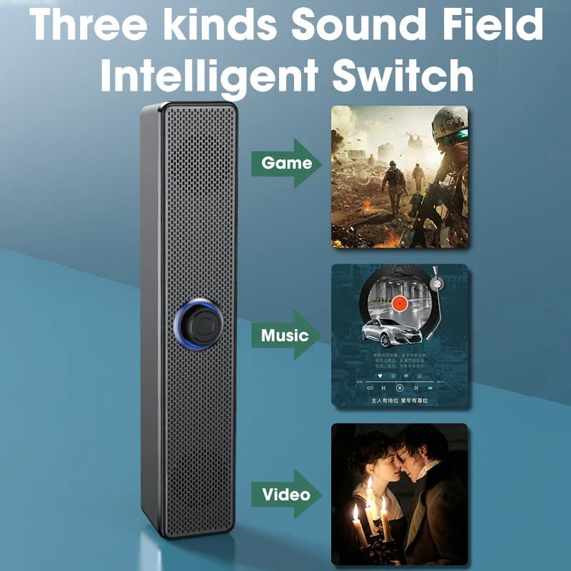 NNEOBA PC Soundbar Wired Speaker - 3D Stereo, Deep Bass, USB Powered - SuperSaverAU - view 4