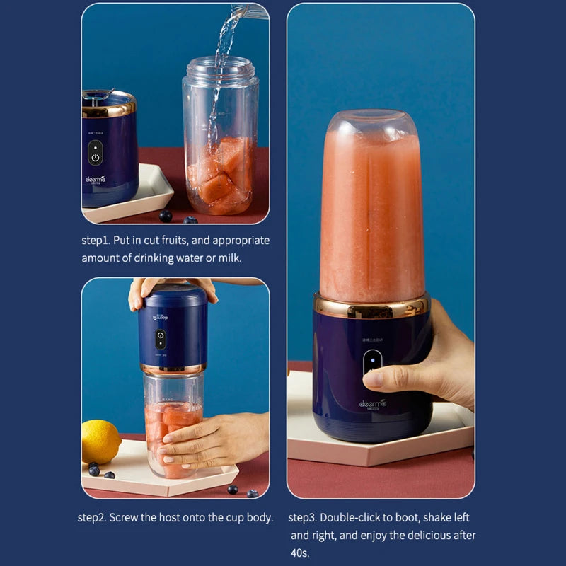 NNEOBA 400ml Portable Electric Juicer Cup - USB Charging, 6 Blades, Compact - SuperSaverAU - view 4