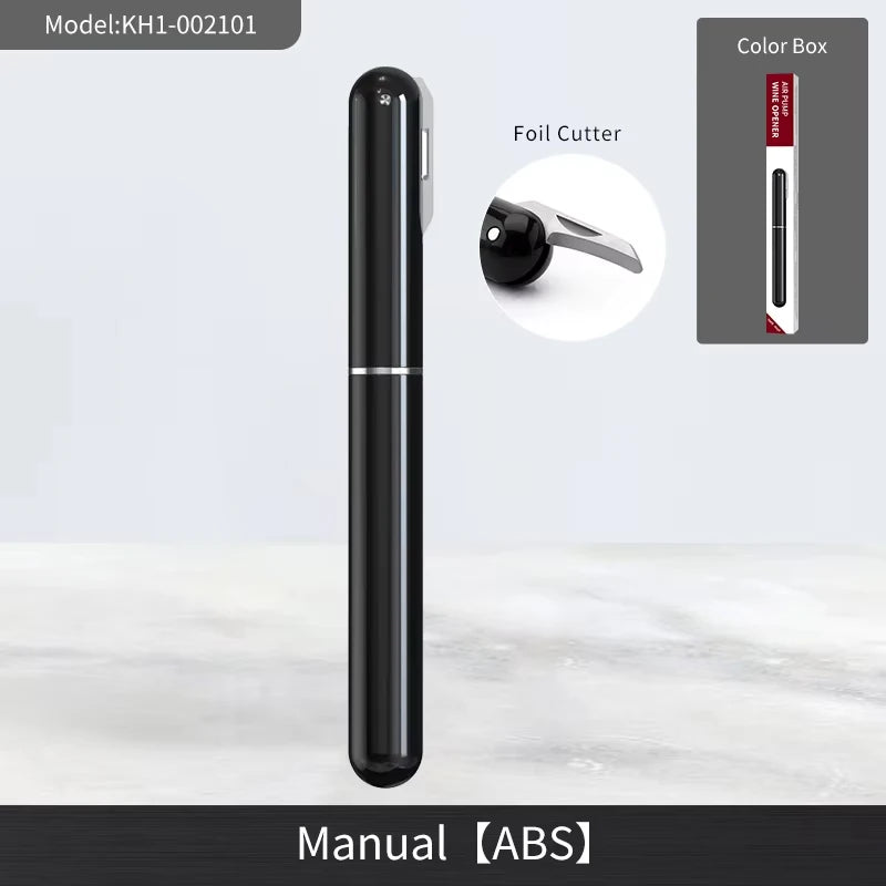NNEOBA Portable 2-in-1 Air Pressure Corkscrew with Foil Cutter - Black - SuperSaverAU - view 3