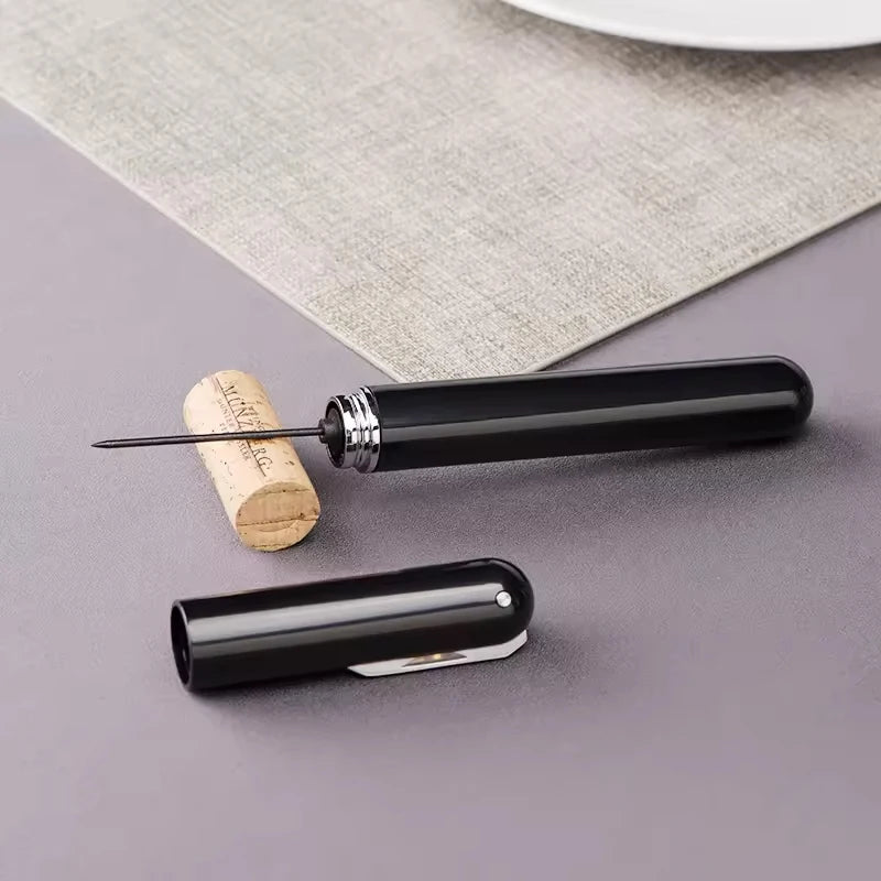 NNEOBA Portable 2-in-1 Air Pressure Corkscrew with Foil Cutter - Black - SuperSaverAU - view 5