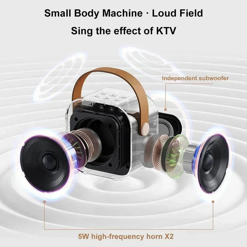 NNEOBA K12 Bluetooth Karaoke Machine with Dual Microphones, RGB Lights, 600g - SuperSaverAU - view 2