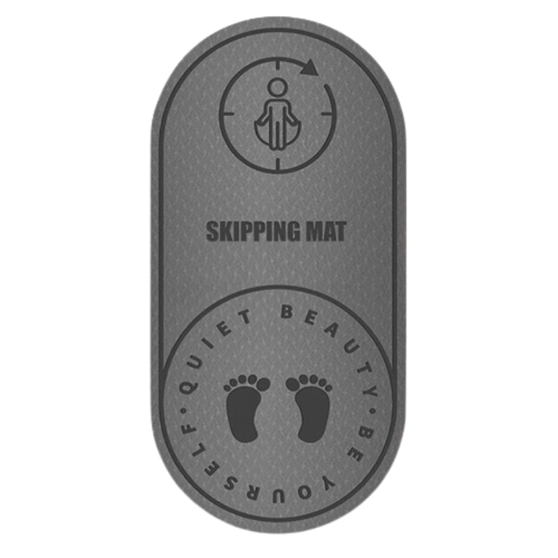 Premium Grey Anti-Noise Jump Rope Mat with Non-Slip TPE - 126 x 60cm
