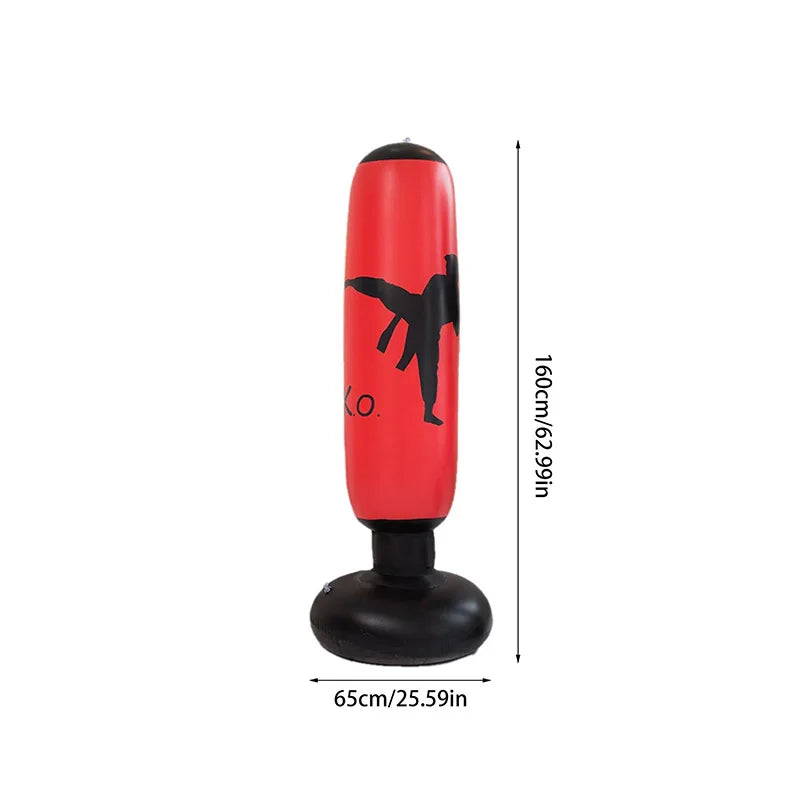 Premium Red 160cm Inflatable Boxing Bag for Kids & Adults