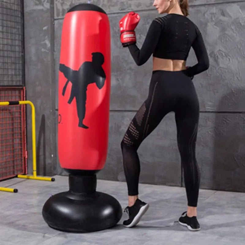 Premium Red 160cm Inflatable Boxing Bag for Kids & Adults