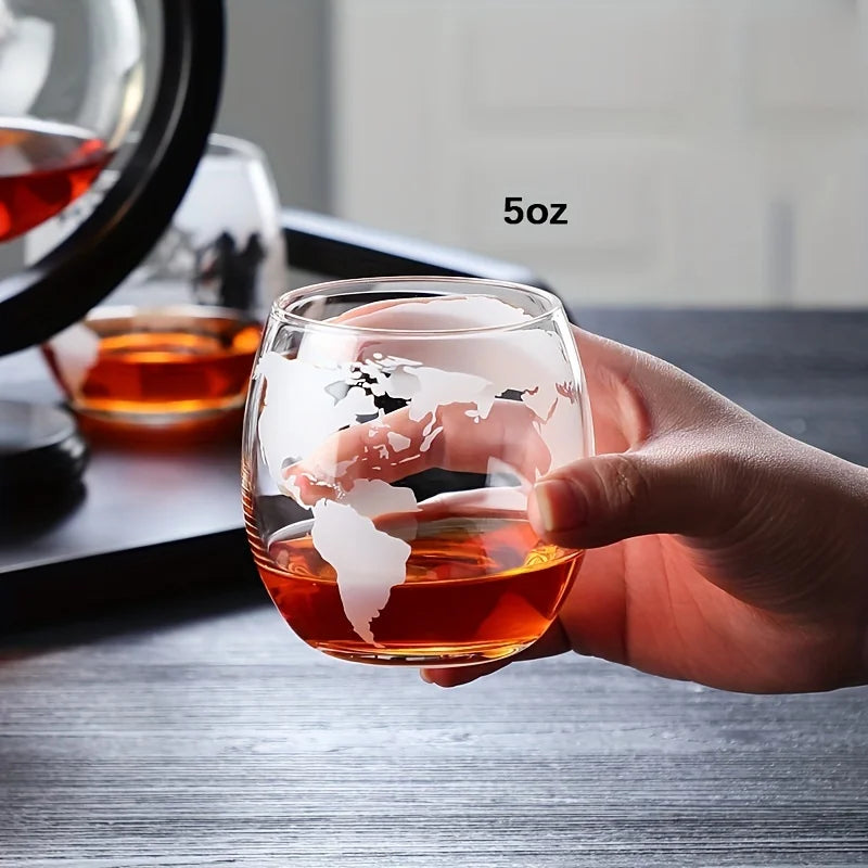 Premium Globe Whiskey Decanter Set – Lead-Free Glass Carafe