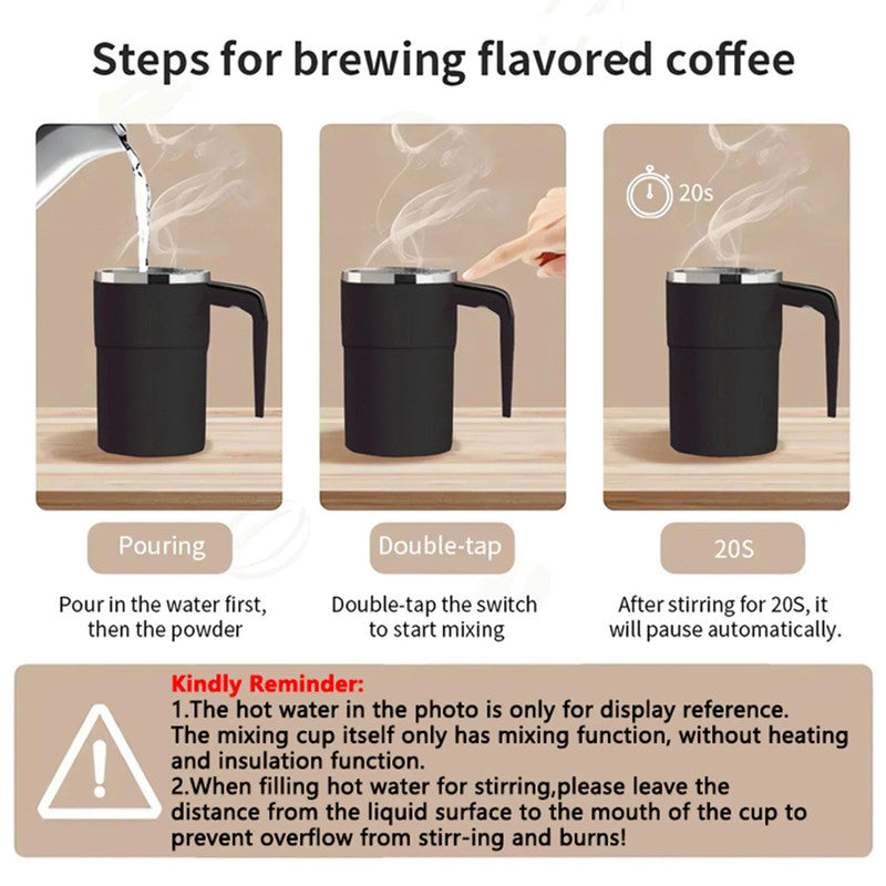 Premium 380ml Self Stirring Electric Coffee Mug with LCD Temperature Display