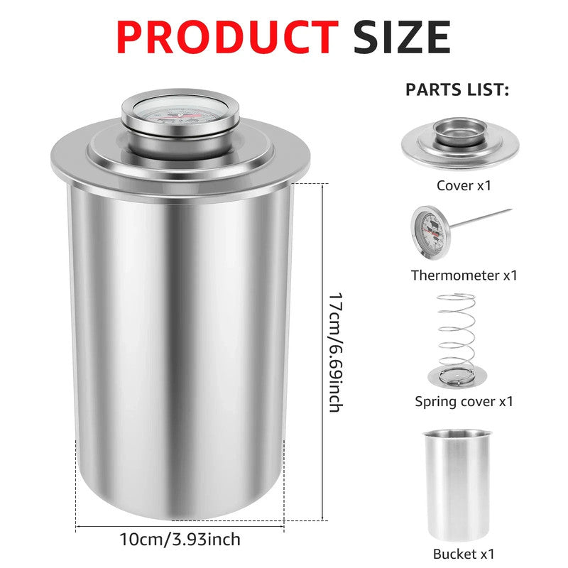 Premium Stainless Steel Ham Maker Meat Press Mould with Thermometer 1.2kg