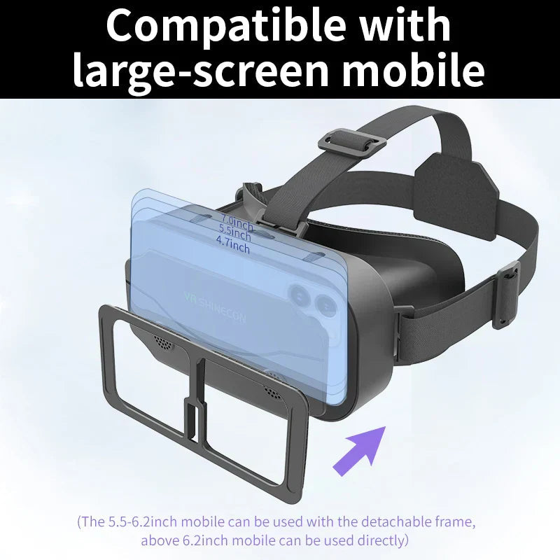 Premium 3D VR Glasses Black Smartphone Goggles for 4.7 to 7 Inch Phones