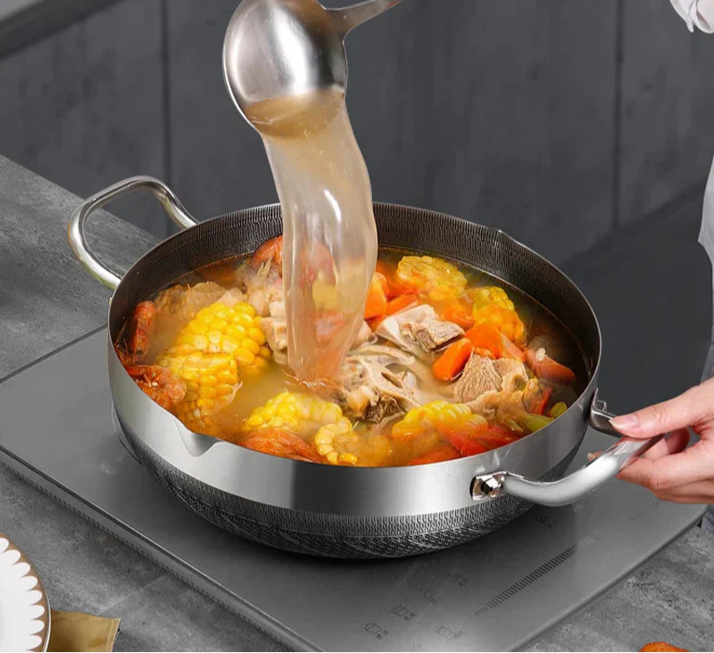 Premium 30cm Stainless Steel Non-Stick Frying Pan – Silver with Glass Lid