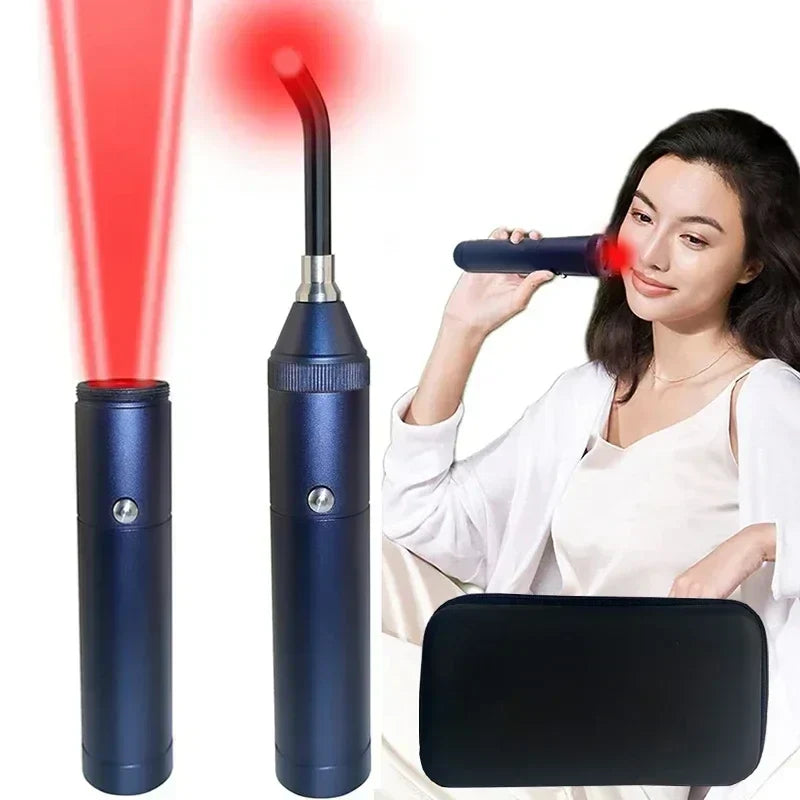 Blue 3-in-1 Red Light Therapy Wand with Infrared Blue Light and Auto Timer