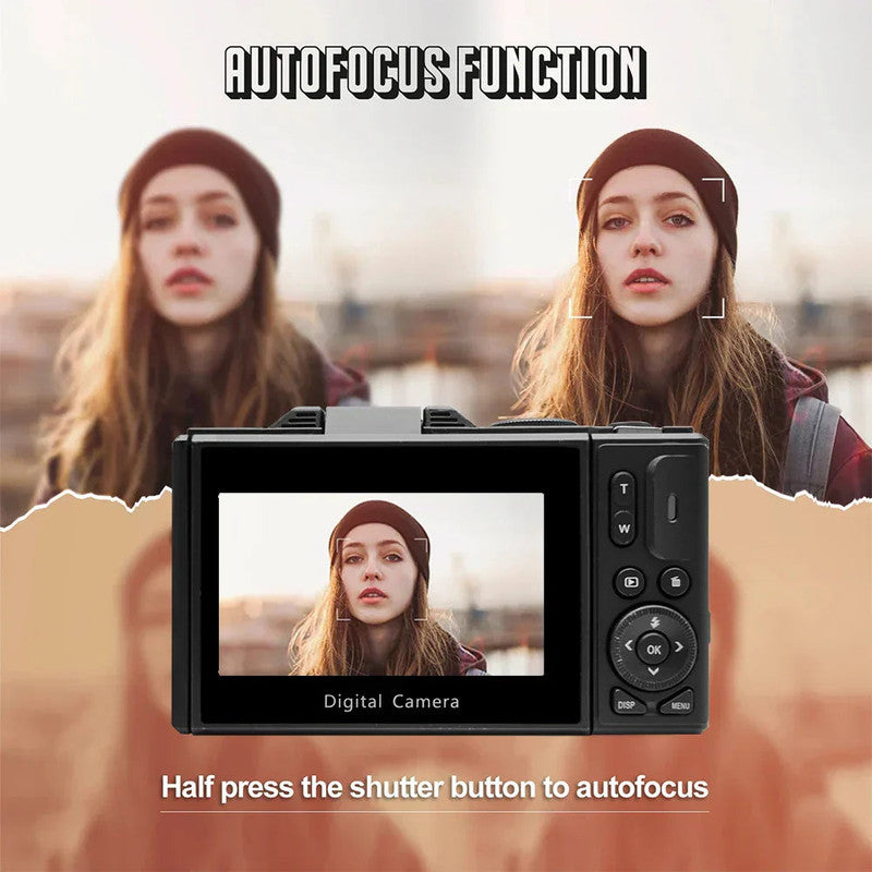 Premium Black 4K 64MP Vlogging Digital Camera with 64GB Card