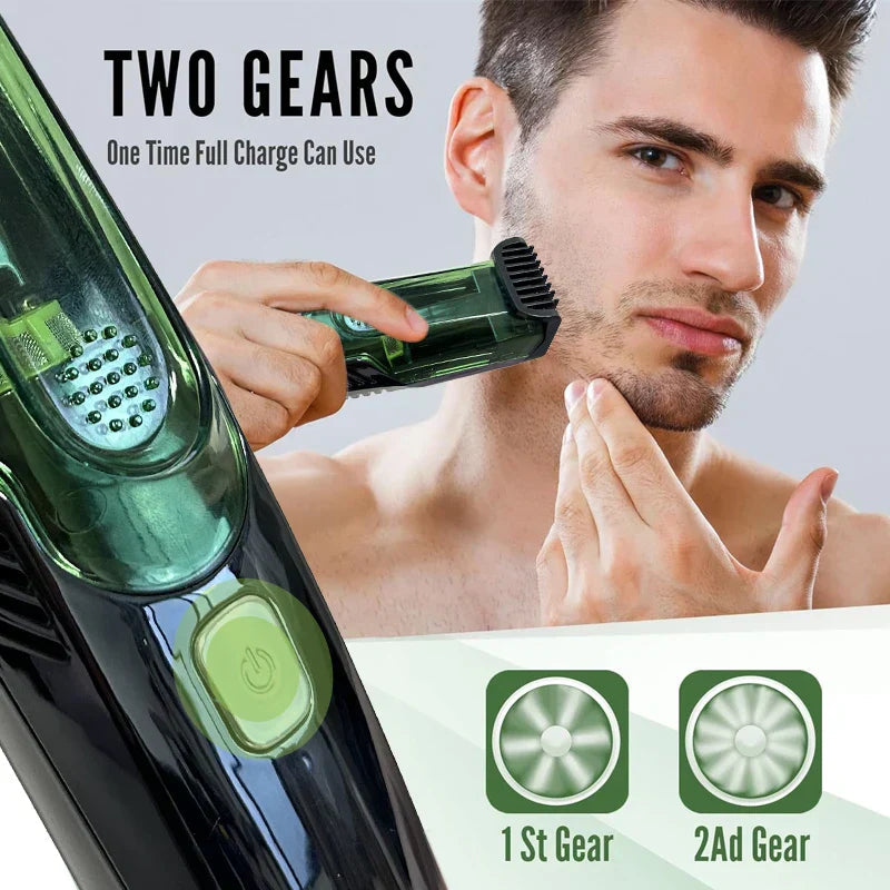 Cordless Beard Trimmer and Electric Shaver with 20 Settings Built-In Vacuum