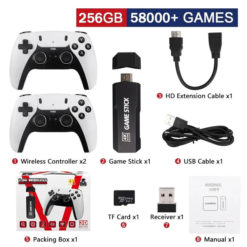 Premium GD10 PRO Retro Video Game Console 256GB 4K with Wireless Controllers