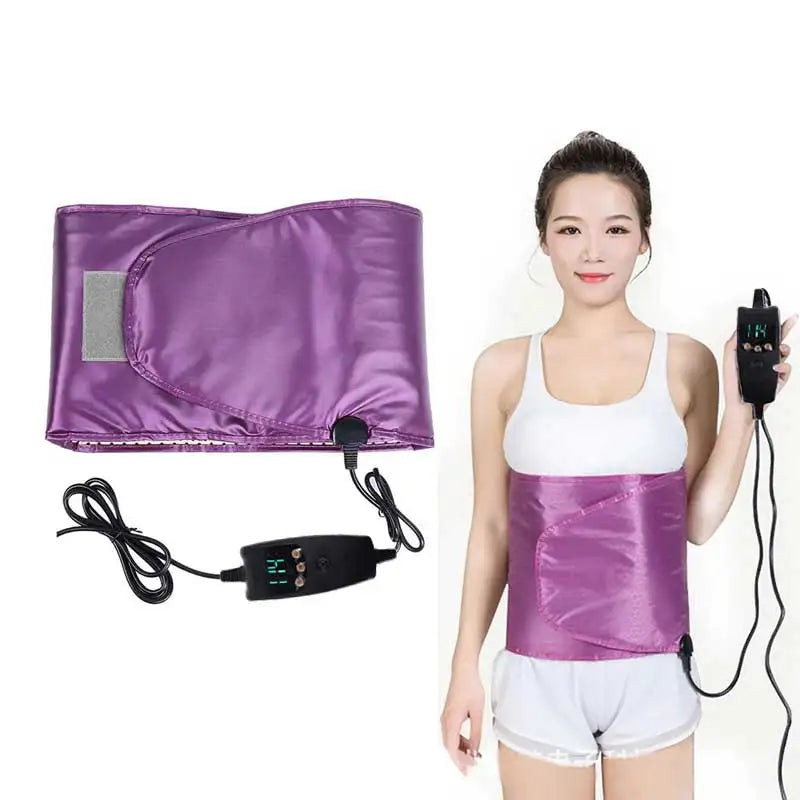 Pink Far Infrared Electric Sauna Heating Belt for Waist Belly and Back Warmth