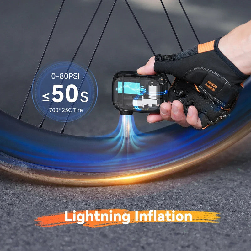 Premium Pro Mini Electric Bike Pump with Digital Display - 120 PSI