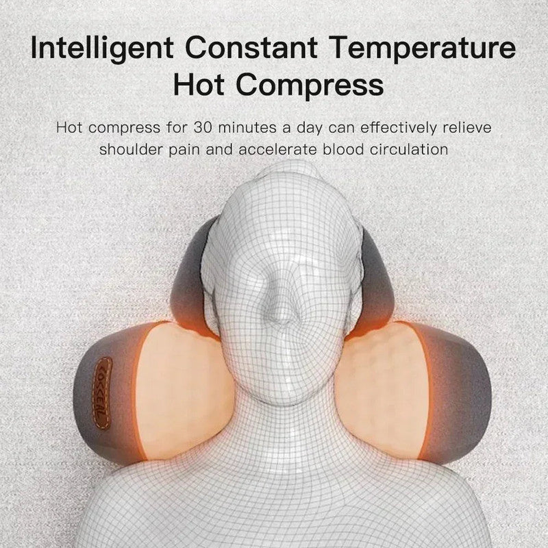Heated Electric Cervical Massage Pillow with 3 Heat Levels and 3 Vibration Modes