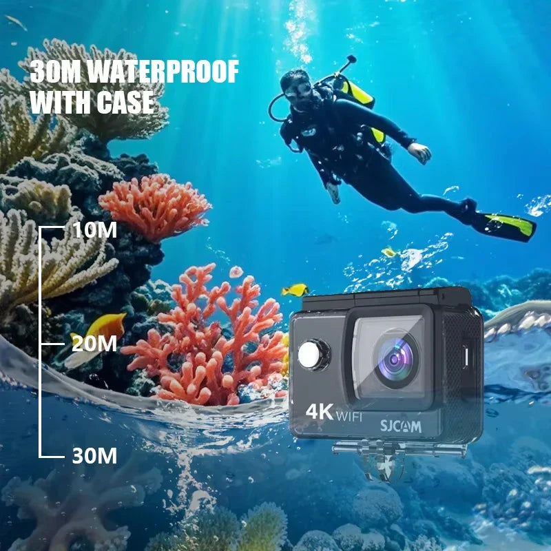 Premium Black 4K Action Camera 30M Waterproof Sports Cam with WiFi