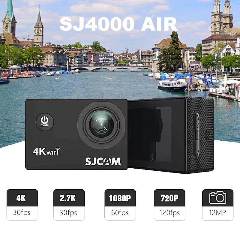 Premium Black 4K Action Camera 30M Waterproof Sports Cam with WiFi