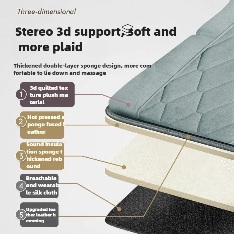 Grey Electric Full Body Massage Mattress with Heat Airbag Kneading and Remote