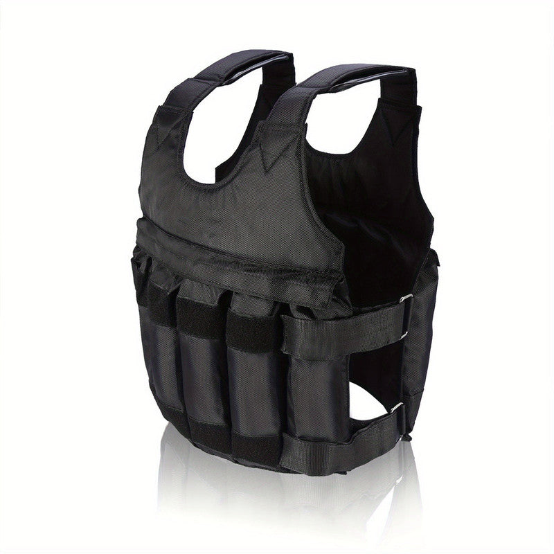 Premium Black Adjustable Weighted Vest for Fitness Training - 50kg Capacity