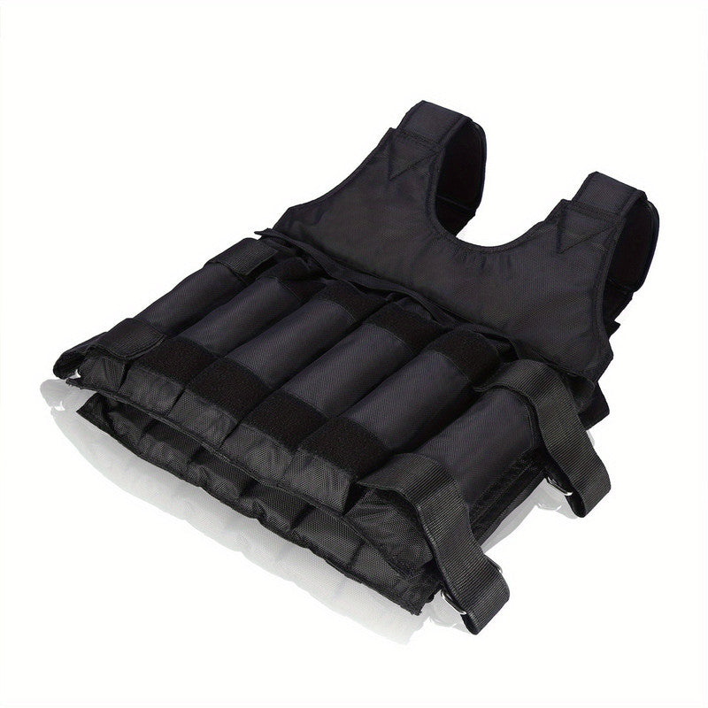 Premium Black Adjustable Weighted Vest for Fitness Training - 50kg Capacity