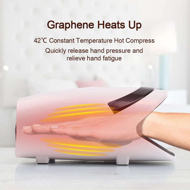 White Rechargeable Hand Massager with Heat Vibration and 5 Heating Levels