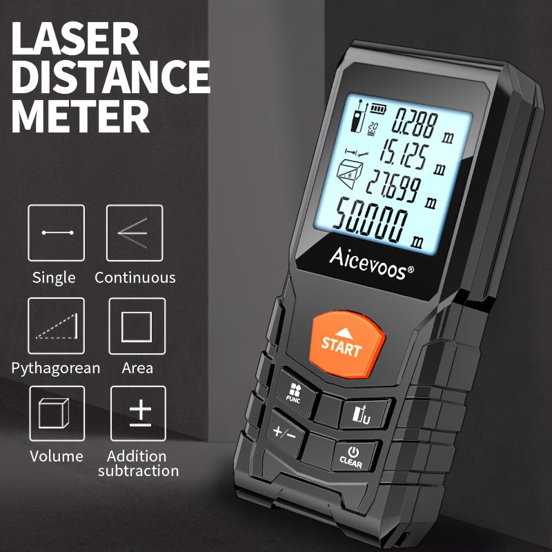 Premium Laser Distance Meter with Rubber Grip - 120m